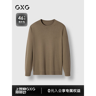 GXG男装 卡其色低领毛衫打底衫针织衫 24年冬G24X204022 卡其色 165/S