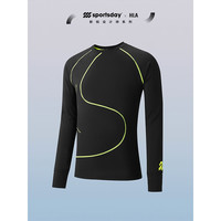 HLA海澜之家长袖T恤男24新运动SUWUKOU联名上衣HNTAW3W030A 黑色68 1