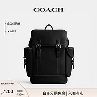 COACH 蔻驰 男士HITCH大容量真皮双肩包通勤男包 黑色