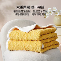 百丽丝水星集团旗下 双层加厚法兰绒毛毯 午休毯子毛毯被子空调毯盖毯 双层加厚法兰绒毯(山杨黄) 200cm×230cm(约3.9斤)