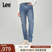 Lee24早秋705标准中腰锥形101+中深蓝男牛仔裤潮流 中深蓝 33