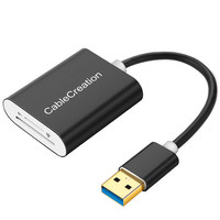 CE-LINK CableCreation USB3.0读卡器金属sd卡tf卡内存卡二合一高速单反相机多功能笔记本台式电脑手机车载通用读取器