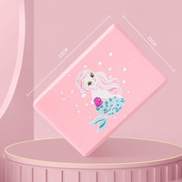 艾舞戈瑜伽砖儿童舞蹈练功一字马辅助工具女童可爱印花砖头防滑抗压泡沫 【1块装】水晶粉-美人鱼（200g）