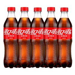 可口可乐 经典碳酸饮料 500ml*5瓶家用解渴夏季可乐碳酸汽水含糖