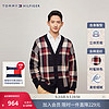 TOMMY HILFIGER【拼色开衫】24新款秋冬男女学院风格纹V领针织外套78JA829 【