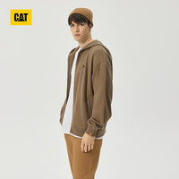 卡特彼勒CAT卡特24秋新品男士休闲舒适印花logo开襟拉链宽松连帽卫衣