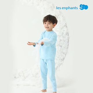 丽婴房（Les enphants）【丝柔纺】儿童吸湿发热内衣套装男女童保暖秋衣裤套装秋冬 海盐蓝（半高领） 100cm