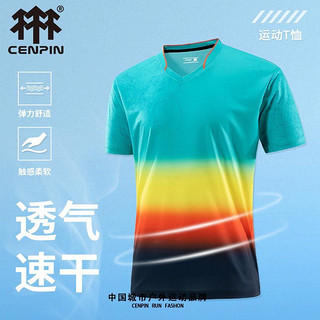 百亿补贴：CENPIN 诚品 速干透气羽毛球体恤男女跑步运动潮流上衣夏季短袖T恤比赛服