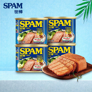 90%肉含量：SPAM 世棒 午餐肉罐头 340g*4罐