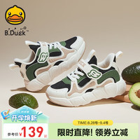 B.Duck小黄鸭童鞋男童老爹鞋秋季新款女童软底透气时尚儿童透气运动鞋