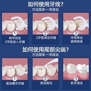 小鹿（FAWNMUM）牙线棒家用经典舒适超细清洁牙缝家庭用剔牙线 【家庭袋装】8袋*100支