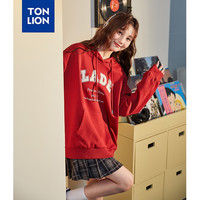 唐狮 TONLION2024秋新款连帽卫衣女字母长袖卫衣时尚潮流套头衫TB