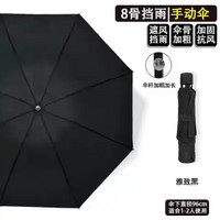 黑色8股单人雨伞 手动/外翻反向款