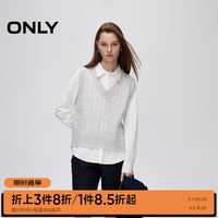 ONLY2024秋季新款简约百搭直筒翻领套装长袖衬衫女|124305037 A41 云雨灰色 1