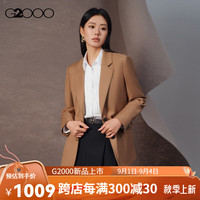 G2000【舒适弹性】G2000女装FW24商场新款休闲百搭宽松中长款西服外套 法式印花/弹力柔软-卡其色28寸 3