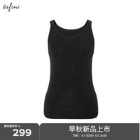 伊芙丽(eifini)伊芙丽百搭圆领全羊毛毛衫背心2024秋季贴身舒适女装内搭上衣 深灰 155/80CM/S