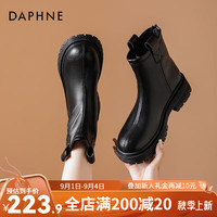 达芙妮（DAPHNE）达芙妮官方短靴女2024新款春季短款马丁靴法式显瘦气质烟筒靴