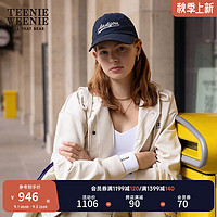 Teenie Weenie小熊女装连帽美式卫衣女2024早秋女开衫卫衣外套 乳白色 155/XS