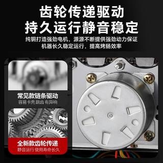 扬子烤肠机商用烤香肠机家用小型摆摊热狗机全自动电热烤煎肠机 304不锈钢10管/双控温/拉门/无置物架