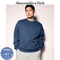 ABERCROMBIE & FITCH男装 24秋季时尚经典小麋鹿圆领抓绒套头卫衣KI122-4260 蓝绿色 XL (180/116A)