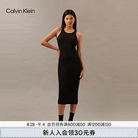 Calvin Klein Jeans24秋季女士简约ck刺绣休闲通勤背心针织连衣裙40WJ219 UB1-太空黑 L