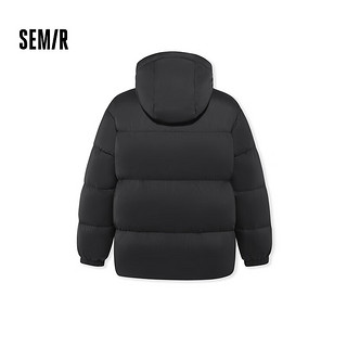 Semir 森马 羽绒服男轻松羽绒三防连帽外套 黑色（灰鸭绒）90001 165/84A/S