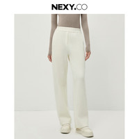 奈蔻NEXY.CO/商场同款2024年冬季新款高腰直筒休闲宽松裤子女