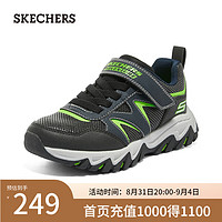 斯凯奇（Skechers）岚霖系列时尚魔术贴男童中大童透气406390L 海军蓝色/柠檬色/NVLM 38码