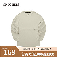 斯凯奇（Skechers）2024男士针织长袖恤衫宽松L324M106 浅棕色/0046 L