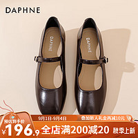 达芙妮（DAPHNE）复古软皮玛丽珍单鞋女2024平底小皮鞋JL 甜美棕【粗跟款】 39