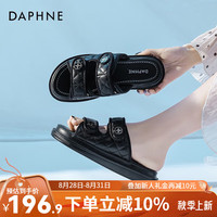 达芙妮(DAPHNE)达芙妮凉鞋女2024夏季新款一字拖鞋女休闲沙滩外穿小香风鞋子QJ4