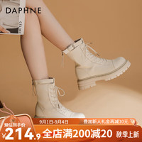 达芙妮（DAPHNE）达芙妮马丁靴女2023新款秋季瘦瘦靴中筒甜酷风骑士靴英伦风