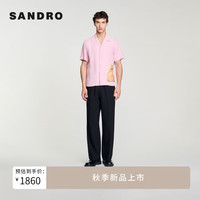 SANDRO【联名系列】2024秋季男女同款粉色衬衫SHPCM01193 60/粉色 M