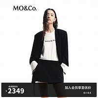 MO&Co.2024秋含羊毛新中式宽松H型西装外套MBD3BLAT03 黑色 M/165