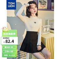 唐狮 TONLION2024早秋新款女半高领刺绣长袖打底衫TB