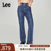 李 Lee24早秋美颜牛仔427标准高腰喇叭中蓝色女牛仔裤潮 中蓝色 26