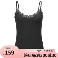 曼妮芬黑色背心曼妮芬棉质生活莫代尔吊带背心女打底外穿蕾丝背心