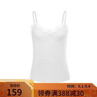 曼妮芬黑色背心曼妮芬棉质生活莫代尔吊带背心女打底外穿蕾丝背心 白色 160/85