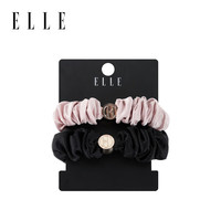 ELLE【100%桑蚕丝】发圈女生大肠发绳头绳高级感高马尾丸子头 贝壳粉