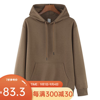 凡客诚品（VANCL）320克华棉复合牛奶丝连帽卫衣 咖啡 2XL