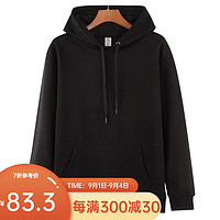 凡客诚品（VANCL）320克华棉复合牛奶丝连帽卫衣 黑色 5XL