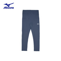 美津浓(MIZUNO)儿童长裤紧身裤休闲运动春秋女童针织中大童 灰蓝色 1