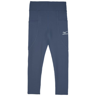 美津浓（MIZUNO）儿童长裤紧身裤休闲运动春秋女童针织中大童 灰蓝色 1