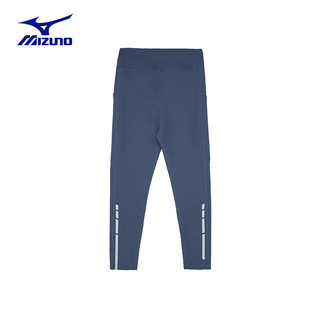 美津浓（MIZUNO）儿童长裤紧身裤休闲运动春秋女童针织中大童 灰蓝色 1