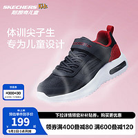 Skechers斯凯奇儿童时尚休闲鞋夏季男大童网面透气舒适运动鞋403723L 炭灰色/红色/CCRD 33码