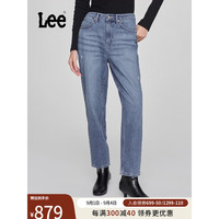 李 Lee商场同款24早秋新品411高腰小直脚中浅蓝女牛仔裤LWB100411101 中浅蓝