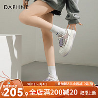 达芙妮（DAPHNE）达芙妮厚底增高小白鞋女鞋2024春季鞋子女百搭松糕底休闲鞋JL 香芋紫【甜美学院风】 40