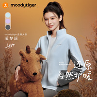moodytiger奚梦瑶同款暖皮衣24秋新款拒水保暖儿童外套女童柔软透气外衣男童