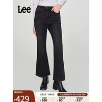 李 Lee24早秋新品426修身高腰微喇五袋款黑色女牛仔裤潮LWB100426201 黑色(裤长2