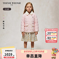 Teenie Weenie Kids小熊童装24秋季女童甜美翻领拉链刺绣棉服 粉色 120cm